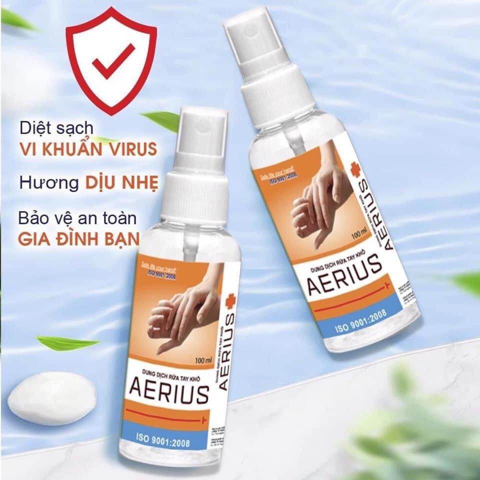 Nước Sát Khuẩn tay khô Aerius dạng xịt lọ 100 ml