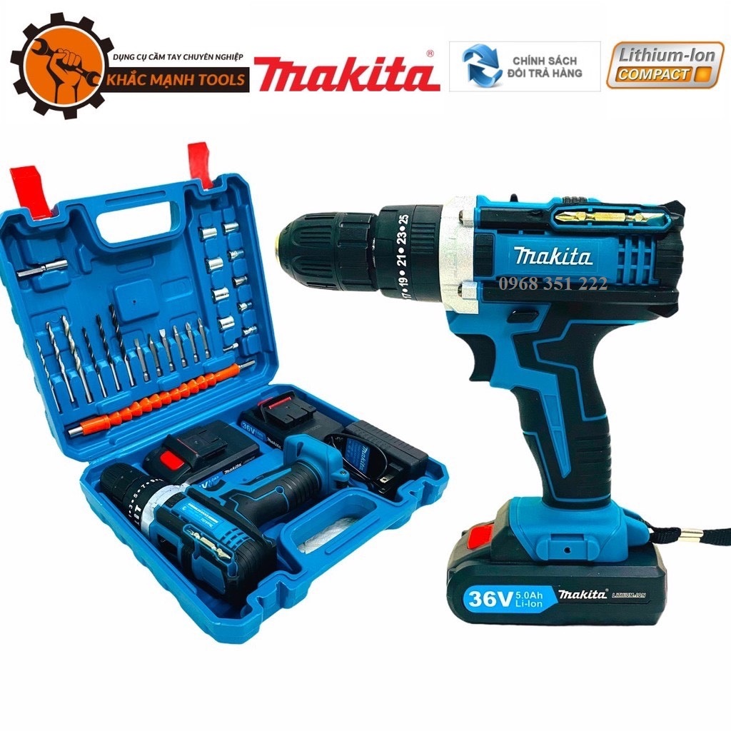 Máy khoan pin MAKITA 36V kẹp vít DF-331D, 3 chức năng khoan, động cơ lõi đồng 100%