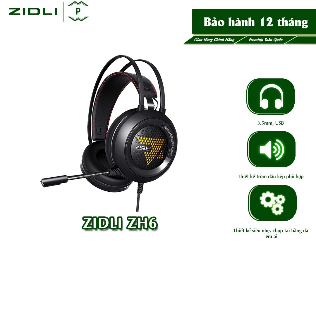 Tai nghe Gaming ZIDLI ZH6 3.5mm, USB