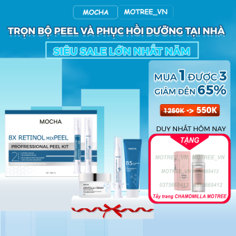 TẶNG TẨY TRANG, Peel da vi tảo mix Retinol MOCHA, Tái tạo da sinh học chính hãng MOCHA