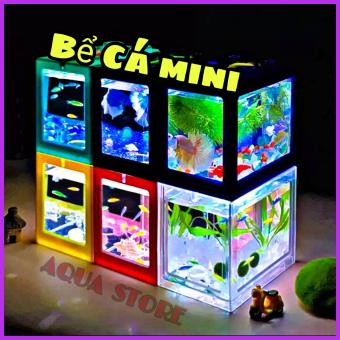 Bể cá Lego Lắp Ghép - Hồ Cá Lắp mini trang trí văn phòng bàn học