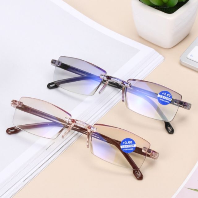 Kính lão Màu Nâu Tròng Vuông Bản To  Nhẹ Cho Người Lớn Tuổi Đọc Sách Báo Xem Ti Vi Kính Làn  mã 803 nâu