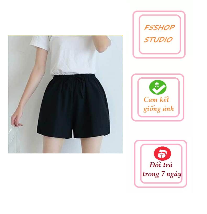 Quần đùi đũi nữ, quần short nữ chất đũi mềm cạp chun thoải mái