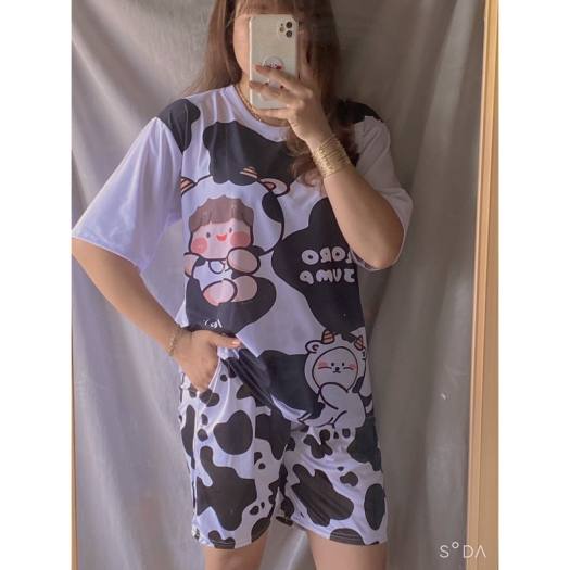 #Set Bò Sữa Siêu Cute☺️hình ảnh thậ☺️ ĐỒ BỘ NỮ, trẻ trung năng động, dễ thương, thấm hút mồ hôi.(Có Kèm Video Và Ảnh Gốc)✈