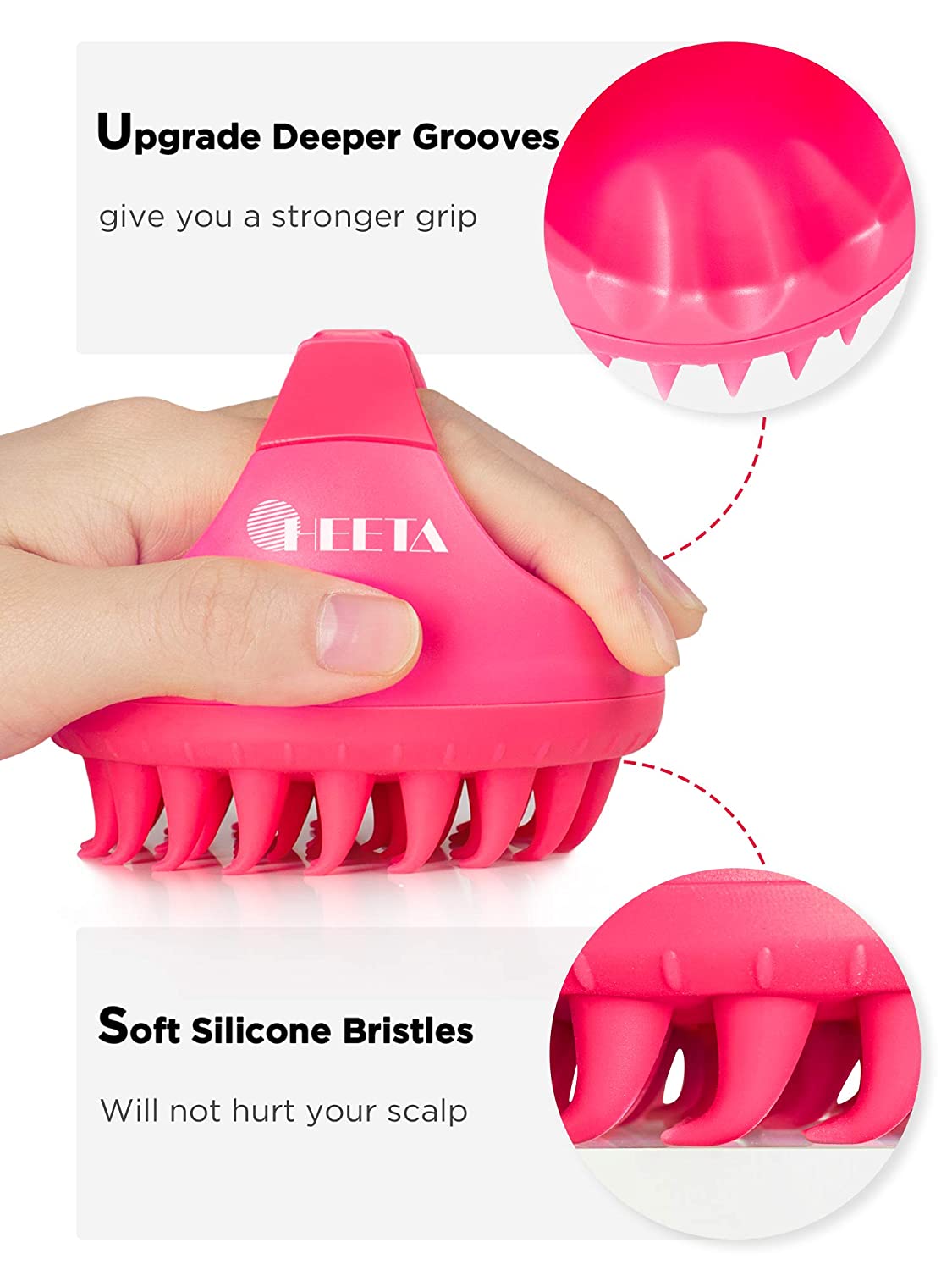 Lược gội đầu heeta 2in1 - heeta shampoo brush - giảm gàu, giảm rụng hiệu quả