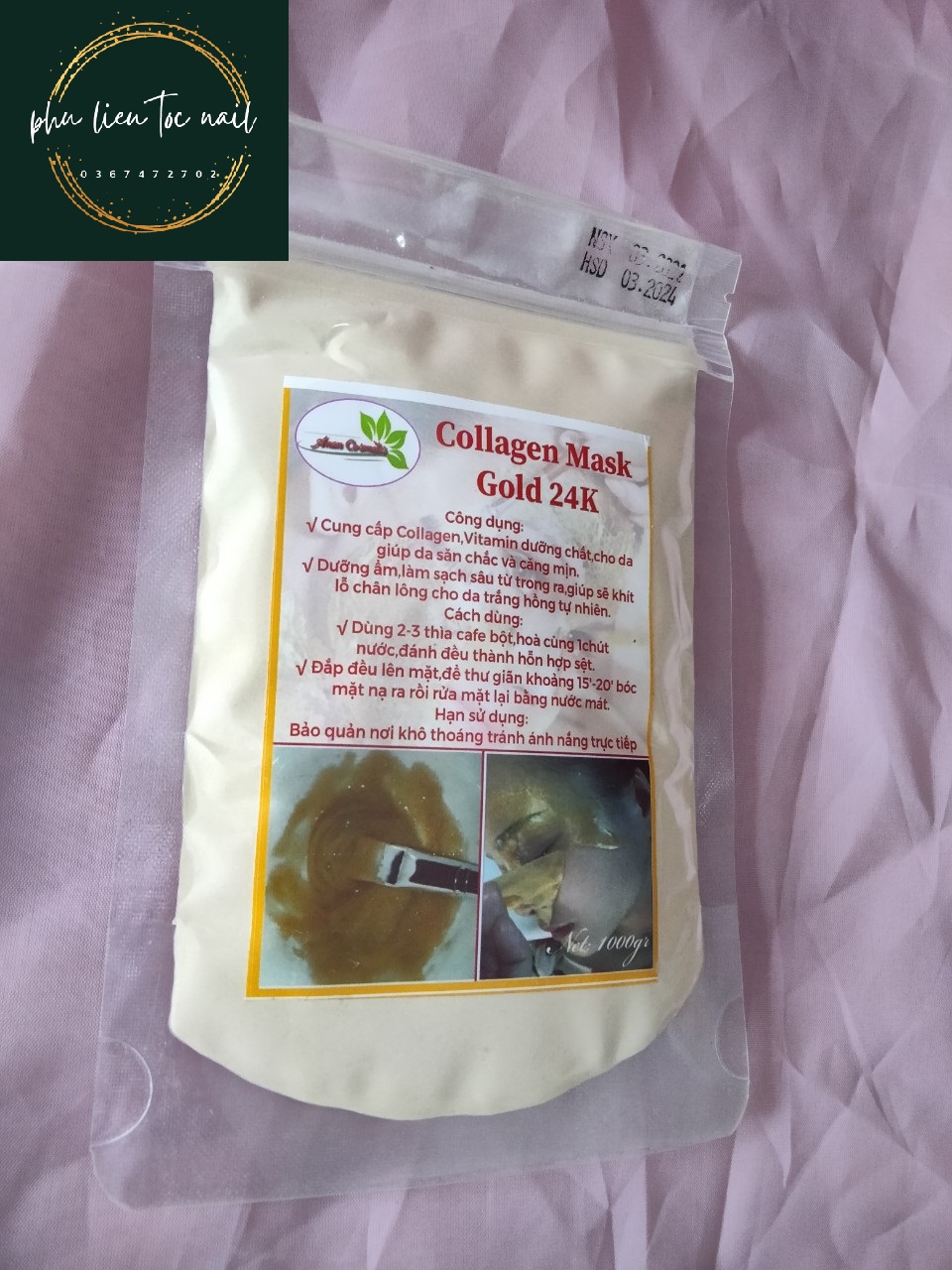 Bột đắp mặt nạ collagen mask gold 24k- trường thọ, tđ