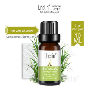 Tinh dầu sả chanh Unclin lemongrass - Tinh dầu thơm phòng nguyên chất cho máy xông tinh dầu giúp đuổi muỗi massage chăm sóc da dưỡng ẩm tóc