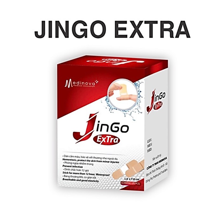 Băng keo cá nhân  - Băng dính,Băng Cầm máu , băng gạc y tế JinGo 1.8*7 cm - Băng gâu, Băng dán vết thương, an toàn, tiện dụng, tiệt trùng bằng khí E.O thiết kế không thấm nước, nhiều lỗ thoát khí nhỏ -Hộp 102 miếng