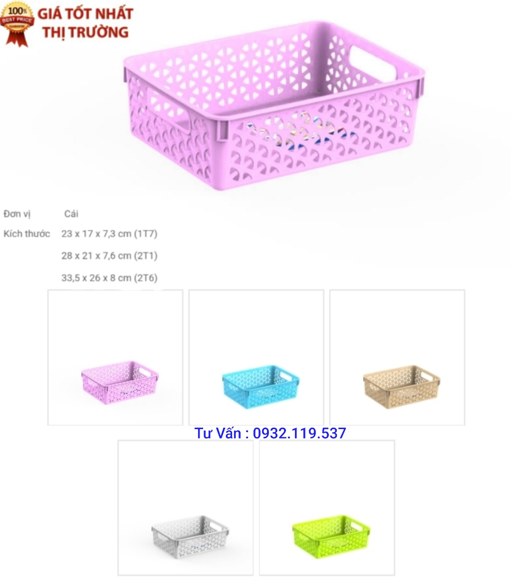 Rổ đan nhựa duy tân - Đủ Size. -Giao Màu Ngẫu Nhiên.