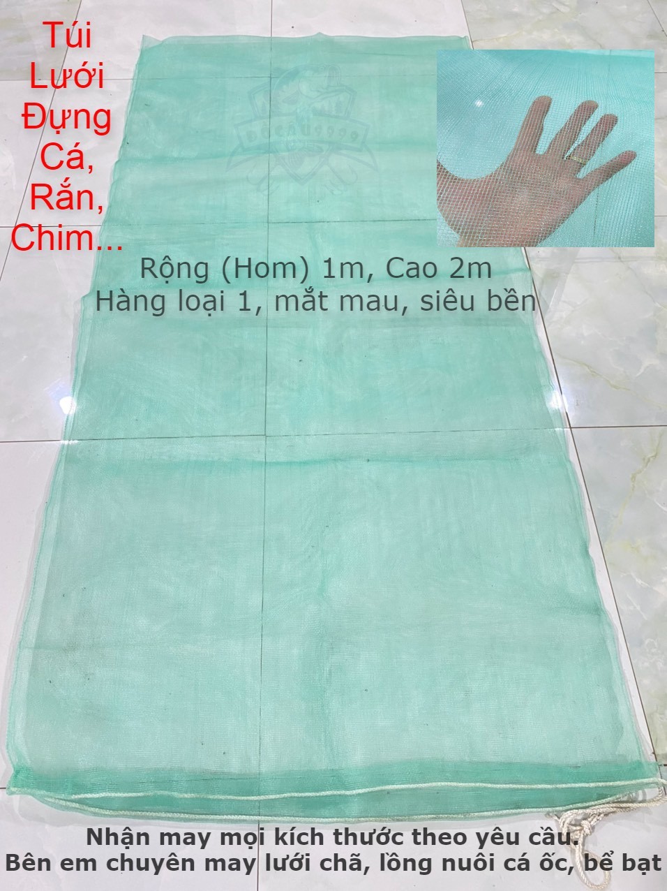 Túi lưới đựng cá hàng siêu bền, túi lưới mắt mau. Túi đựng rắn. Túi đựng chim. Hàng Chuẩn. Bền