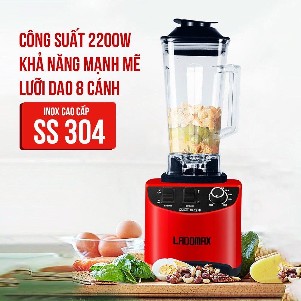 SINH TỐ CÔNG NGHIỆP ĐA NĂNG XAY ĐƯỢC ĐÁ -MÁY CÔNG SUẤT LỚN 2200W HẦU NHƯ XAY ĐƯỢC TẤT CẢ MỌI THỨ -SINH TỐ CÔNG NGHIỆP LADOMAX HA-9840.