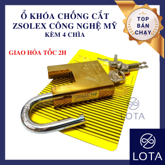 Ổ KHÓA ZSOLEX CHỐNG CẮT CÔNG NGHỆ MỸ loại lớn  ổ khóa xịn đa năng khóa cửa khóa xe khóa nhà ổ khóa cao cấp chống trộm loại lớn chống phá khóa hàng nước ngoài xịn rẻ khóa an ninh thông minh siêu dày khóa thép nguyên khối 60mm nhiều chìa LOTA SHOP