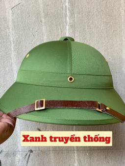 Mũ cối màu xanh truyền thống, mũ cối tàu - cốt phíp cáo cấp nhiều màu (tặng sao)