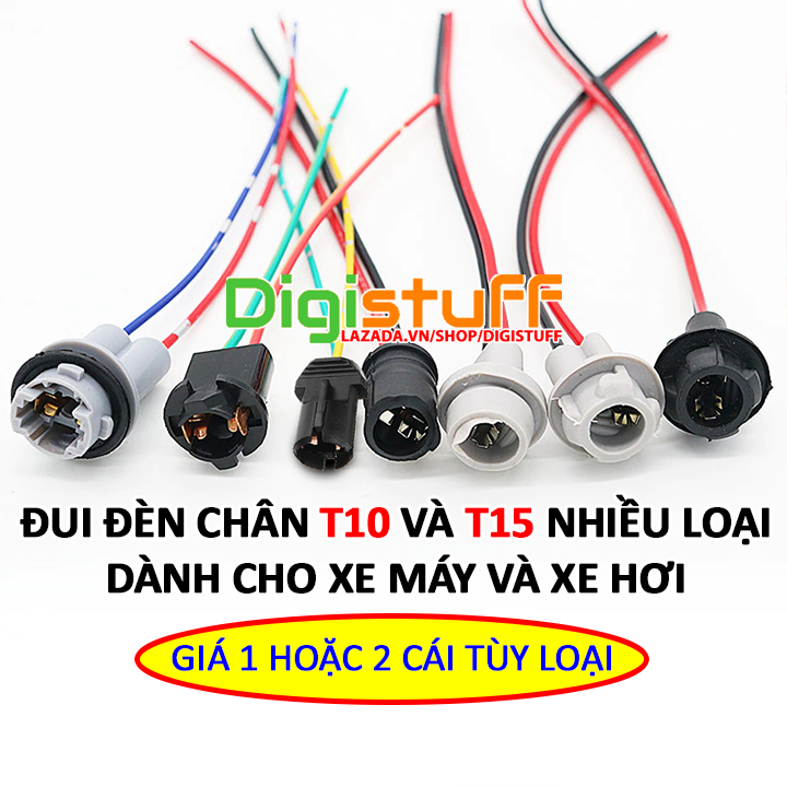 Chui cắm ( đuôi đèn ) chân T10 / T15, thay đui đèn xi nhan / demi cho xe máy xe hơi