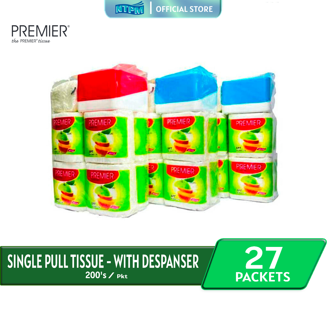 Premier(1ply)Tissue SPT 200'Sheets X 9pkts With Dispenser- 3 packs