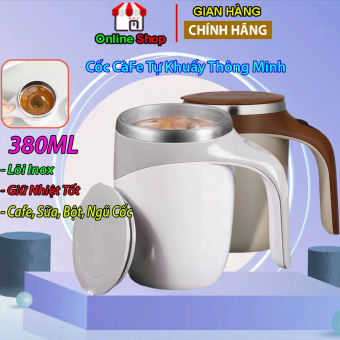 Cốc Cafe Tự Khuấy, Cốc Tự Khuấy Chính Hãng, Dung Tích 380ml, Sử Dụng Pin, Cốc Trộn Cà Phê Từ Tính Chất Liệu Inox 304, Giữ Nhiệt tốt,Thiết Kế Nhỏ Gọn Tiện Lợi,  Cốc Tự Khuấy Sạc Điện, Cốc Tự Khuấy Cà Phê