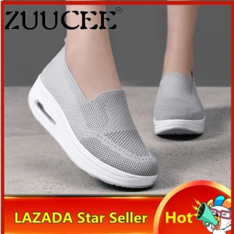 Giày Thể Thao ZUUCEE Cho Nữ Giày Lười Thoáng Khí Đế Độn Tăng Chiều Cao Phong Cách Hàn Quốc