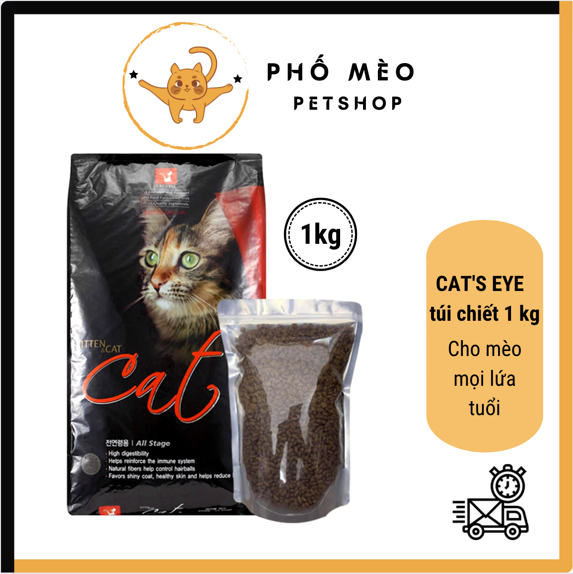 Thức ăn cho mèo Cat Eye - Thức ăn hạt cho mèo 1kg