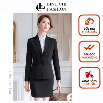 bộ vest váy công sở LINH CHI hàng cao cấp được đổi trả thoải mái