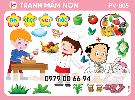 Decal mầm non- góc phân vai 005