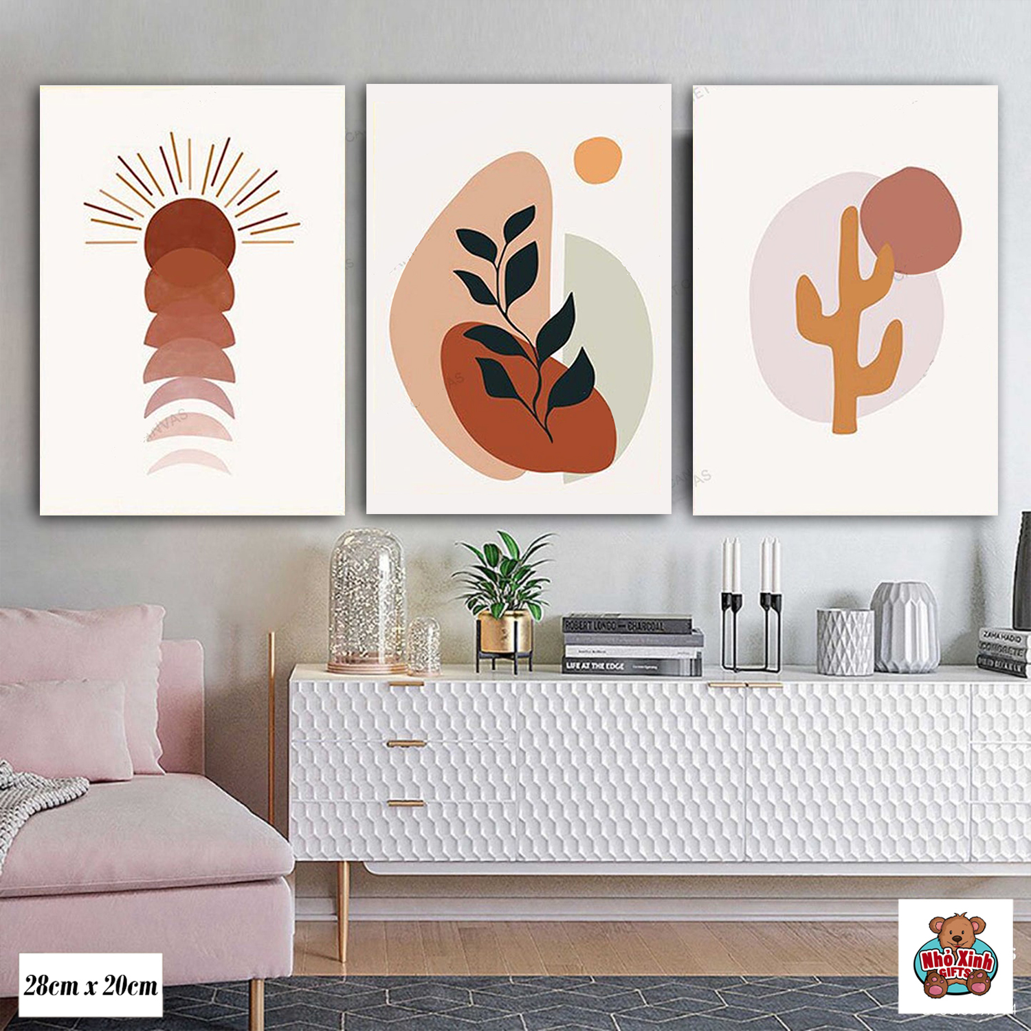 Bộ 3 tranh canvas treo tường trang trí hiện đại giá rẻ - mã x15