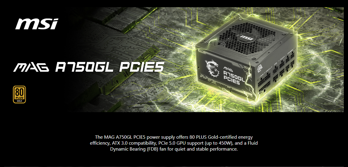 MAG A750GL PCIE5, Power Supply