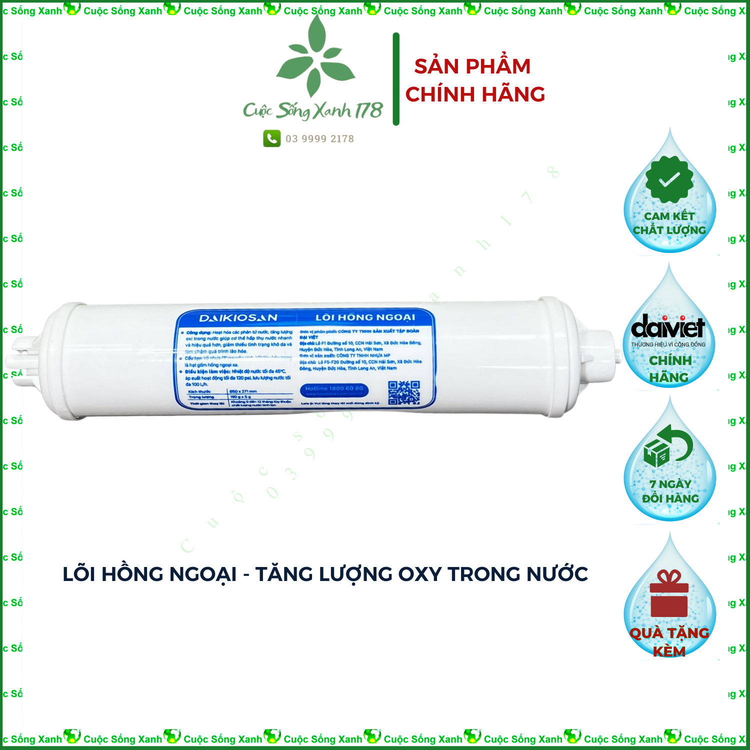Lõi lọc nước hồng ngoại dành cho Máy lọc nước RO dùng để chia nhỏ các phân tử nước và tăng lượng oxy trong nước giúp cơ thể hấp thụ nhanh hiệu quả hơn làm giảm quá trình khô da và chậm quá trình lão hóa