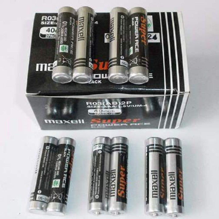 Pin đũa ( tiểu nhỏ) AAA ( 3A ) Maxell 1 hộp 40 viên