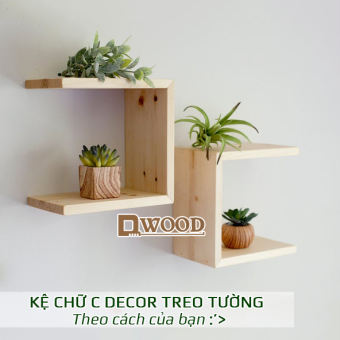 Kệ Treo Tường Chữ C Dwood Decor Không Gian