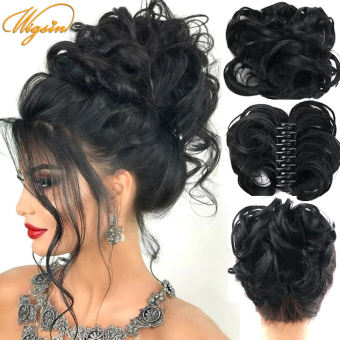 Tóc Giả Sợi Tổng Hợp Ngắn Xoăn Lộn Xộn Búi Búi Tóc Búi Búi Tóc Giả Kẹp Tóc Cho Nữ