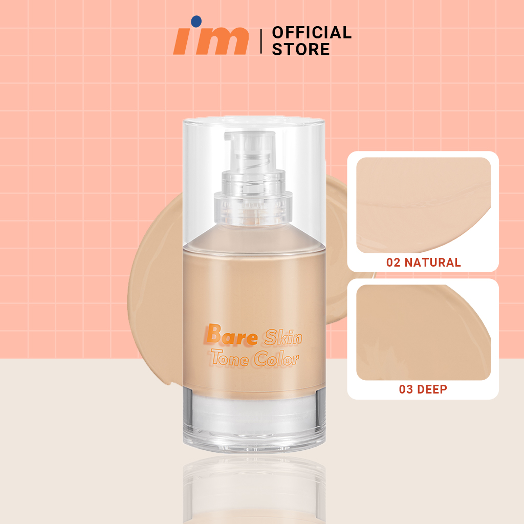 Kem Nền Che Phủ Hoàn Hảo, Mỏng Nhẹ Tự Nhiên I'm Meme I'm Bare Skin Tone Color SPF45/PA++ 30ml (HSD:2023 )