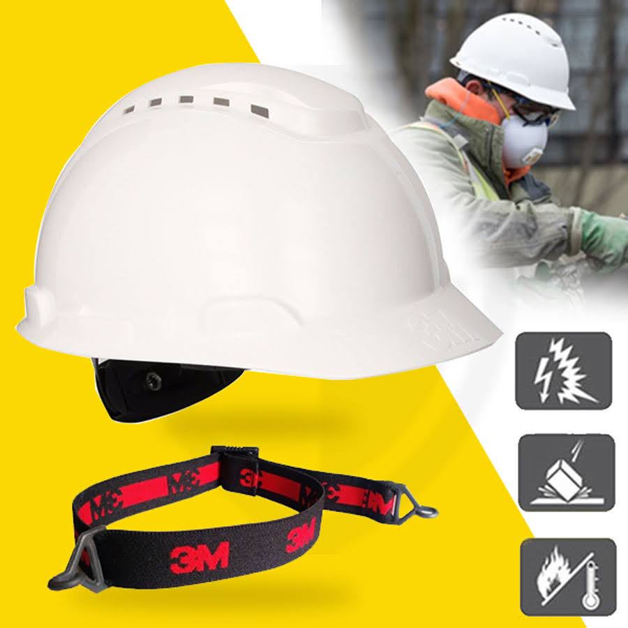 Nón bảo hộ lao động 3m h701r, có lỗ thoáng khí. mũ bảo hộ cao cấp nhựa hdpe có núm vặn