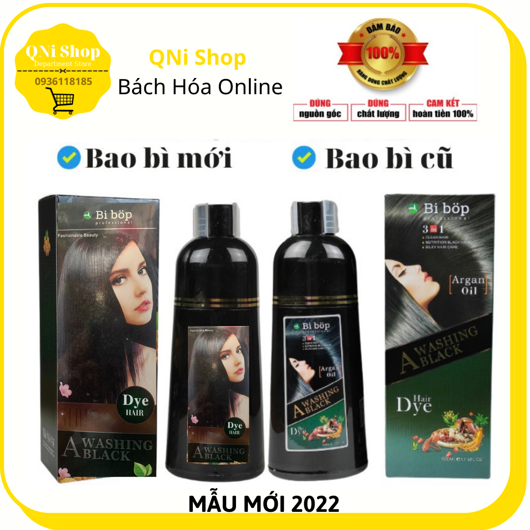 Dầu gội đen tóc thảo dược phủ bạc nhật bản bi bop dành cho nam và nữ/ dầu gội là đen / gội là nâu