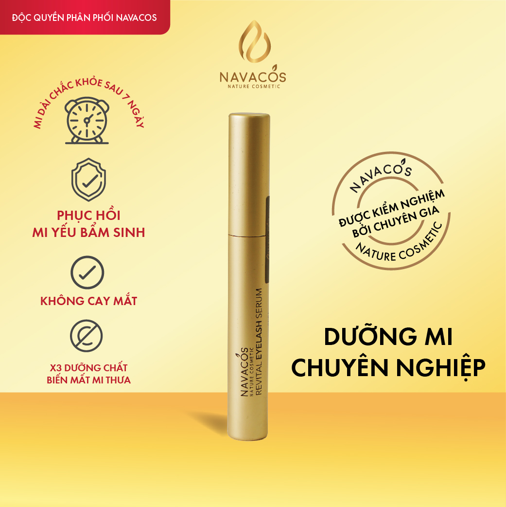 Dưỡng Dài Mi Navacos Revital Eyelash Serum- Dưỡng Mi 3in1, Dưỡng dài mi, Chống rụng mi, Phục hồi và nuôi dưỡng