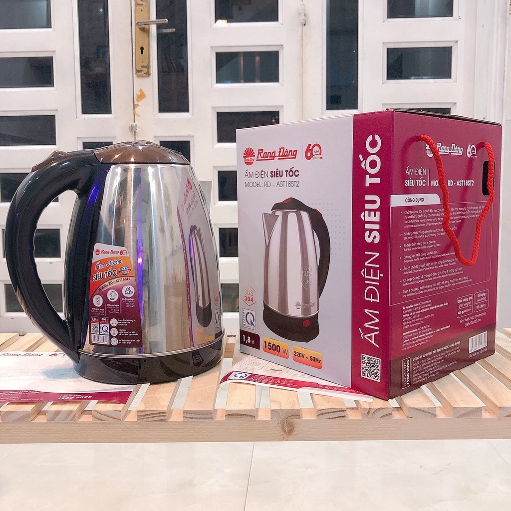 Ấm Siêu Tốc Inox RẠNG ĐÔNG 1.5L Hàng Chính Hãng