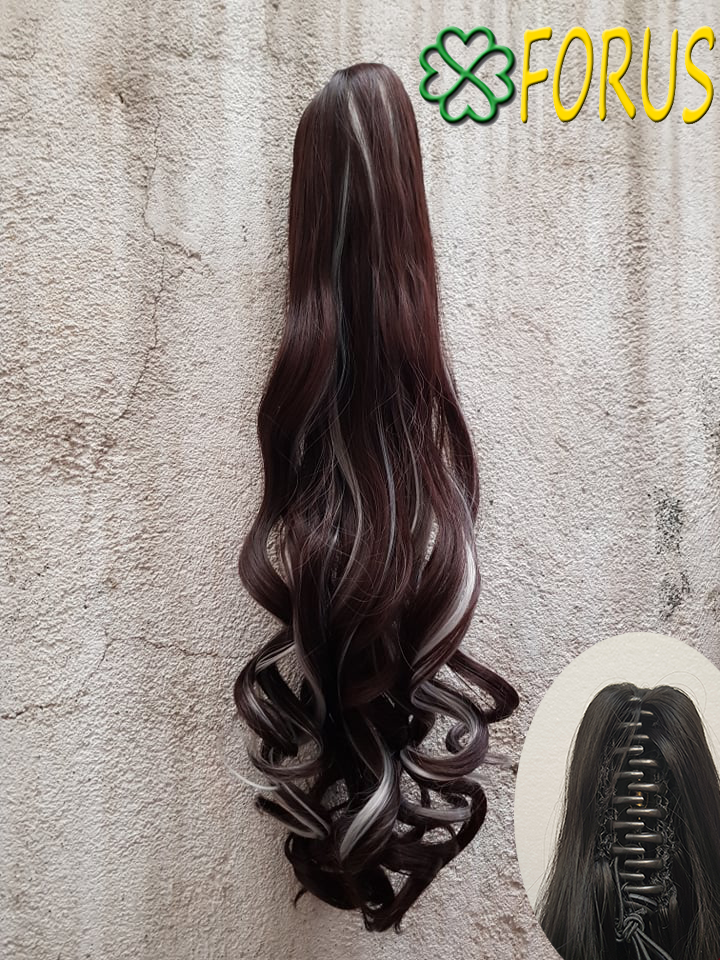 Tóc giả ngoạm line bạch kim 😍FREESHIP😍 kẹp ngoạm xoăn tóc giả nữ, quặm tóc giả xoăn line, ngoạm đính line tóc giả Sỉ 55k