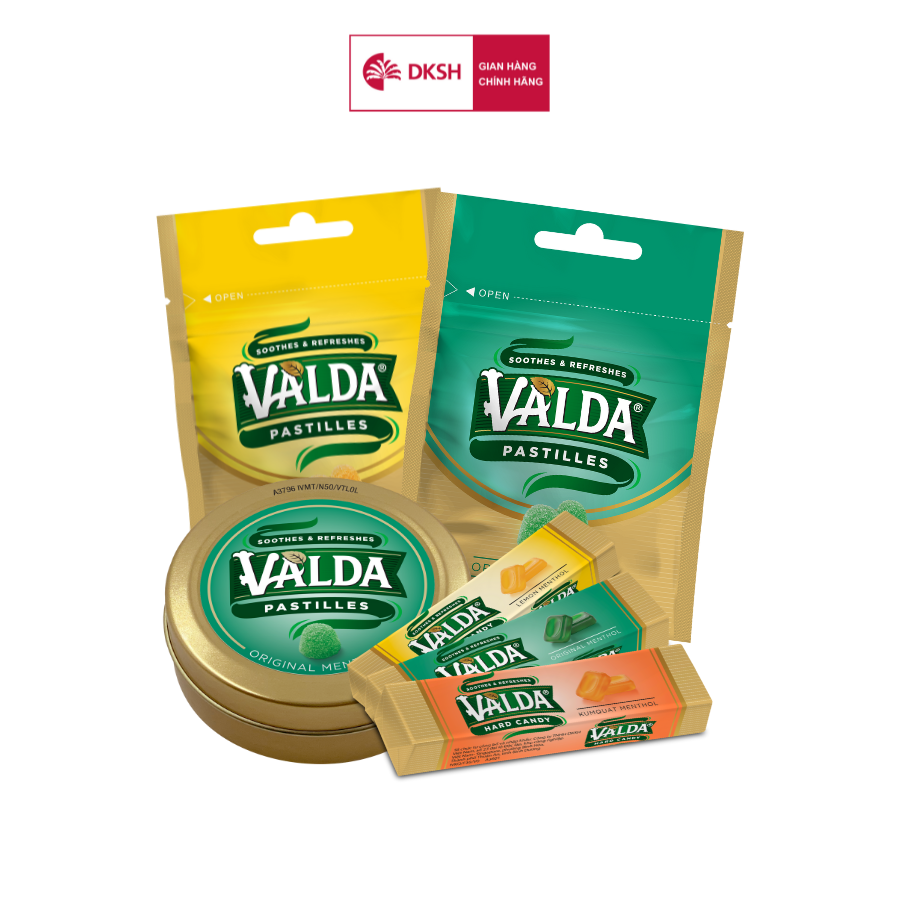 Combo 3 gói kẹo ngậm Valda và 3 gói kẹo dẻo Valda