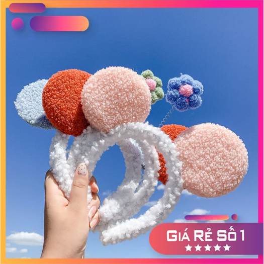 Băng Đô Rửa Mặt Cài Tóc bông Hoa Hàn Quốc Cute Xinh Nữ, Bờm Rửa Mặt Cài Tóc Bông Hoa