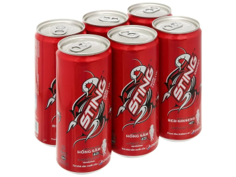 Lốc 6 lon nước tăng lực Sting hương dâu 320ml