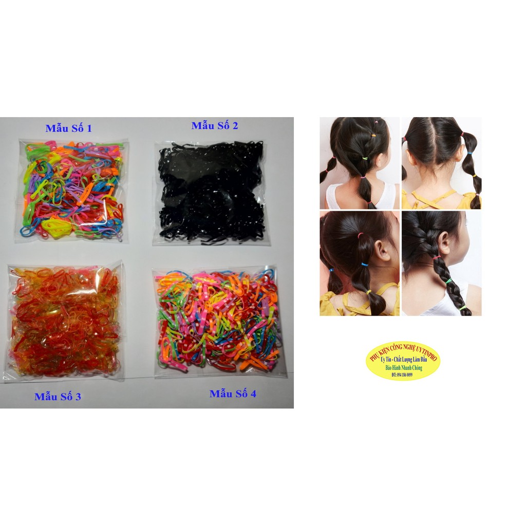 Dây thun cột tóc loại size trung co giãn bịch 40g