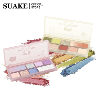 SUAKE Bảng Phấn Mắt 8 Màu Phấn Mắt Trang Điểm Lấp Lánh Mờ Hạt Xương Rồng Màu Xanh Lá Cây Màu Hồng Độ Bão Hòa Thấp