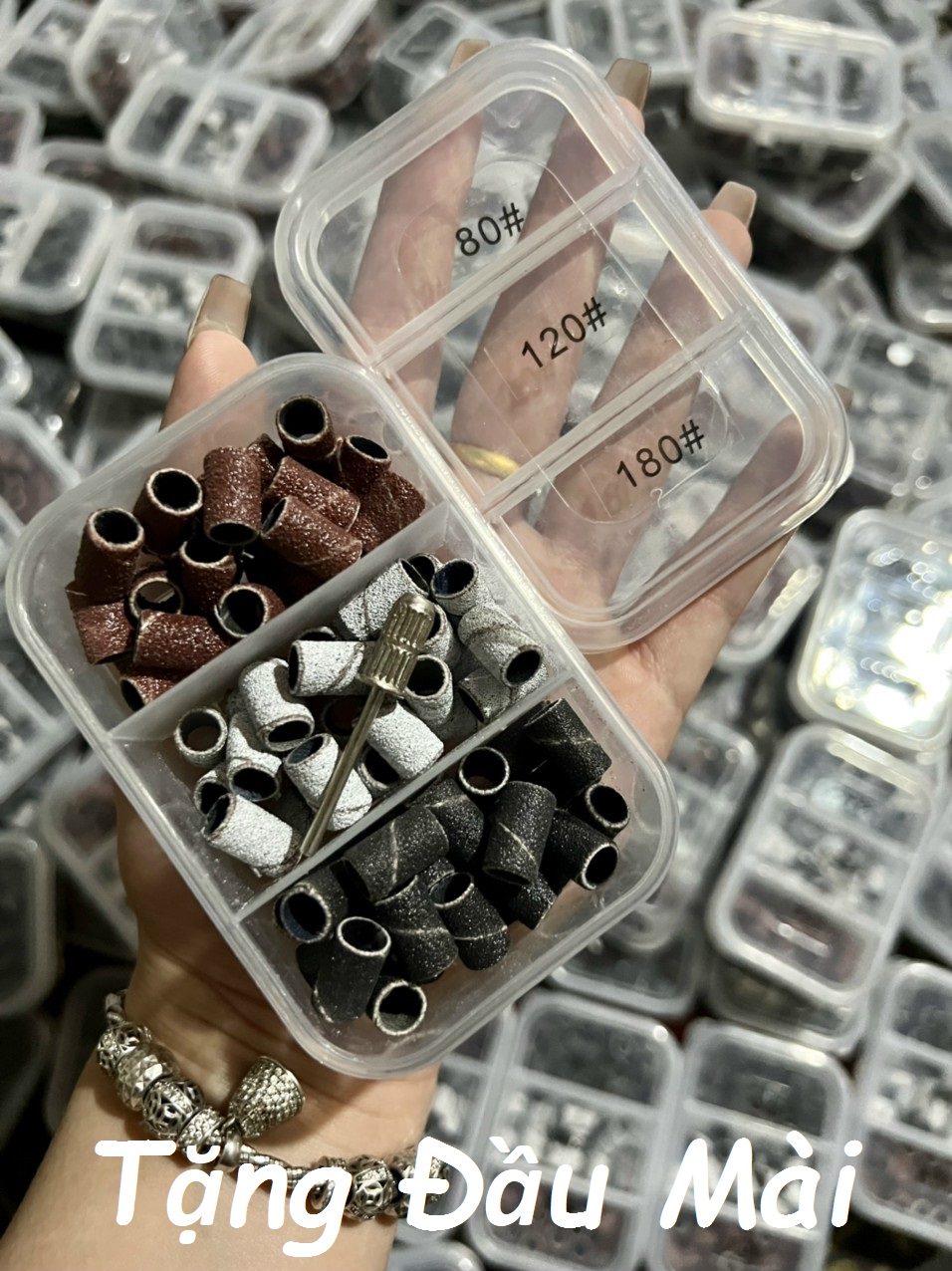 Đầu mài nhám mịn hộp giấy nhám máy mài nail - sinailmi