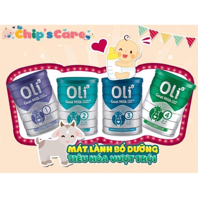 Sữa dê oli oli6 cho bé 1,2,3 800gr