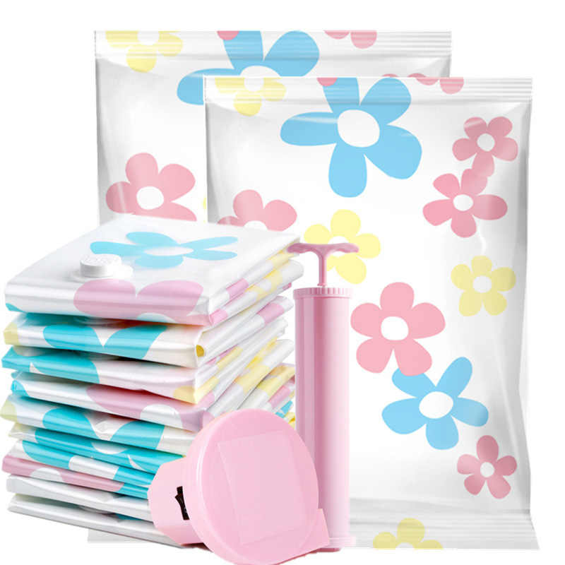 Túi hút chân không quần áo - Combo 10 túi hút chân không bảo quản quần áo chăn màn - Dr.Storage tiết kiệm 70% diện tích tủ quần áo
