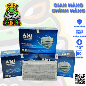 Hộp 50 cái khẩu trang 4 lớp siêu hiếm thương hiệu Ami màu XÁM