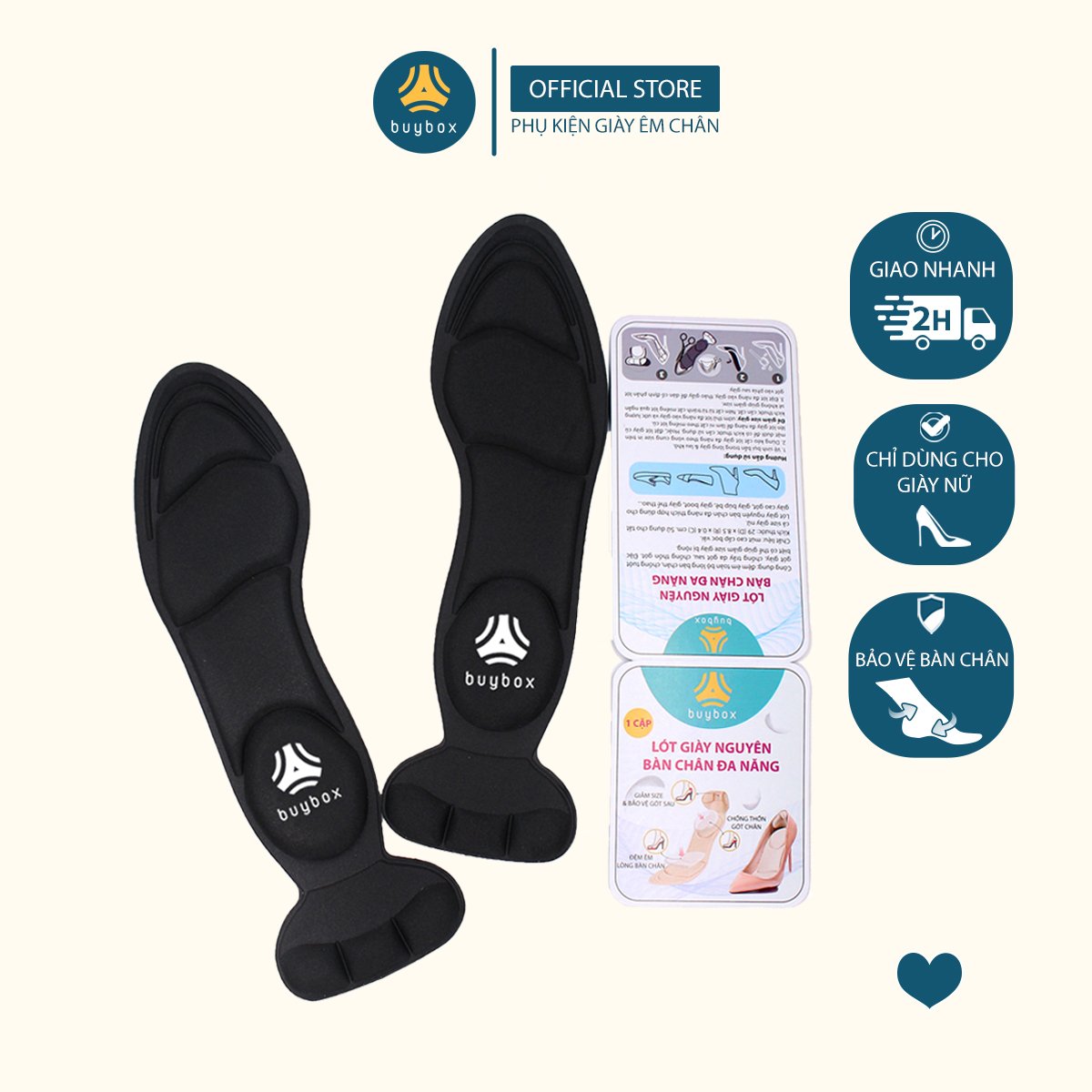Miếng lót giảm size cho giày bị rộng Cao Cấp, lót giày êm chân và thoáng khí - buybox - BBPK11