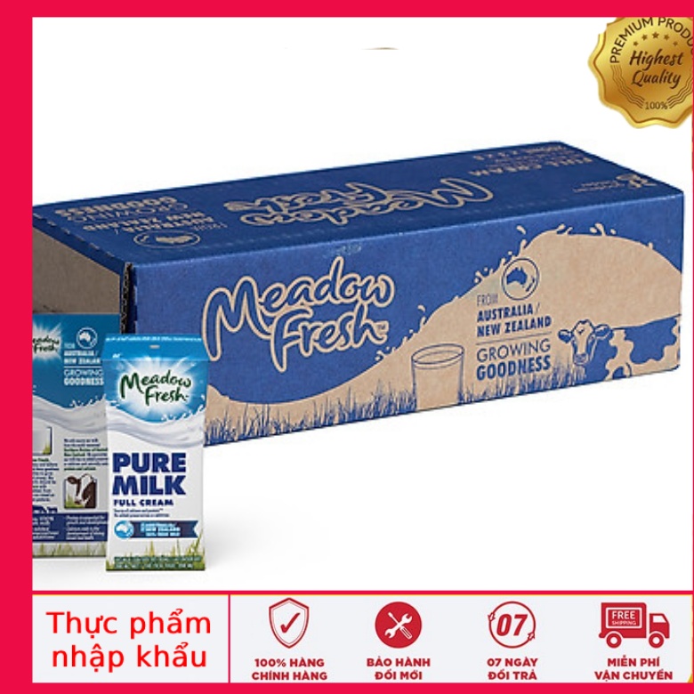 Thùng 24 hộp sữa meadow fresh nguyên kem nhập khẩu úc 200ml