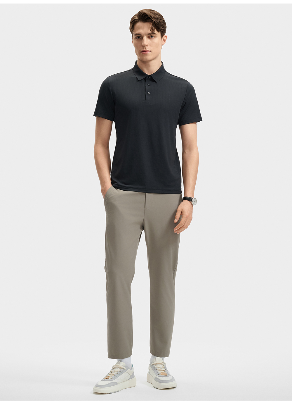 FILA CORE LIFESTYLE BLUE Men Short Sleeve Polo (Black / Blue)