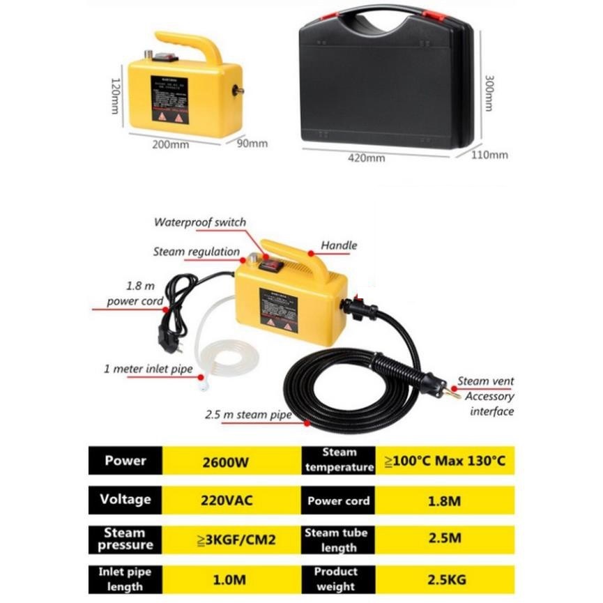 Máy Phun Xịt Rửa Hơi Nước Nóng 220V 2600W