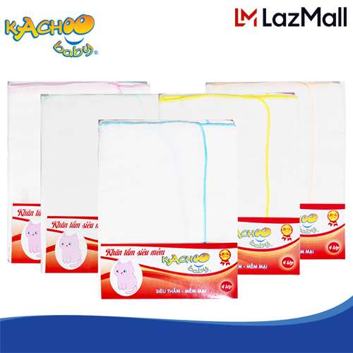 Khăn tắm siêu mềm cho bé KACHOOBABY 4 lớp 75 x 84 cm làm từ vải Nhật to và dày thấm hút tốt dùng lau người, quấn bé khi ra ngoài hoặc giữ ấm cho bé